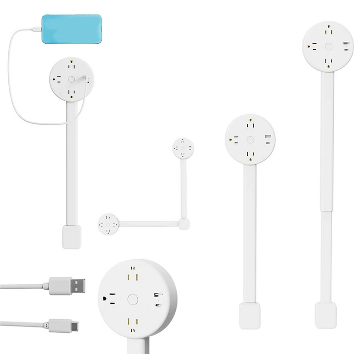 Extendable Electrical Outlet With USB-A/USB-C& AC Socket Extension For Desks Home Use- Power Outlet Adapter Extender US Pl